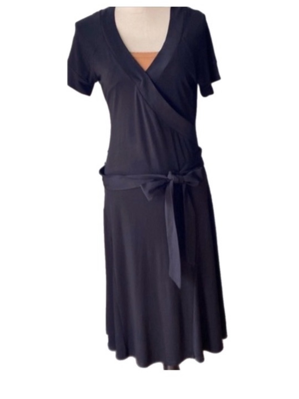 Versailles’s vintage black short sleeves summer work mini dess